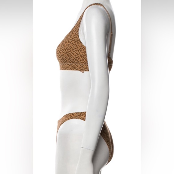 NWOT Fendi  X SKIMS Brown Logo Bikini Set SOLD OUT size small - Picture 3 of 6